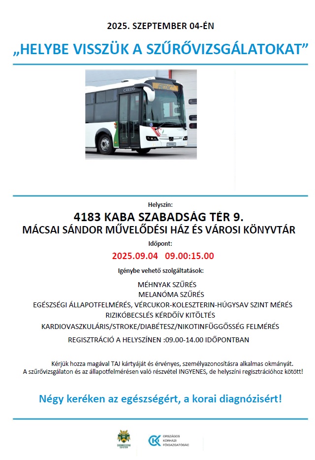 Helybe visszük a szűrővizsgálatokat