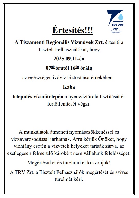 Mosatási értesítés!