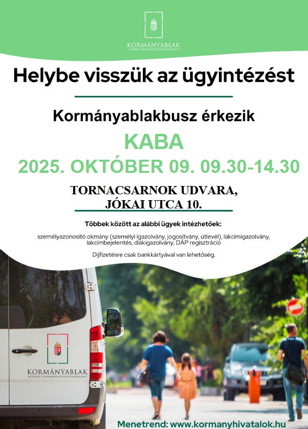 Kormányablak busz 2025.10.09